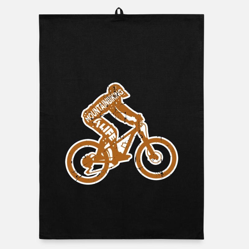 Mountain Biker Saying Organic dish towel