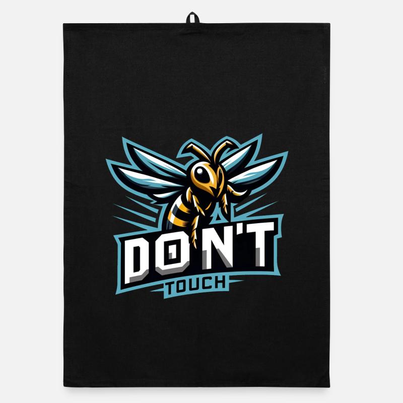 Gaming Logo Aggressive Biene Don't Touch Organic Geschirrtuch