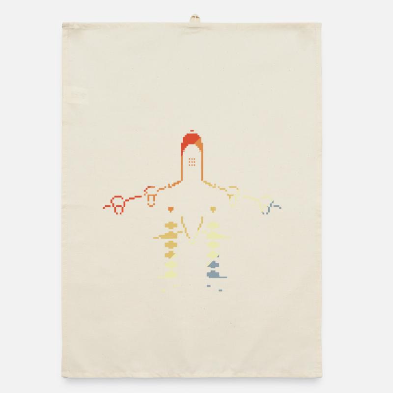 Airplane Pixel Graphics Organic dish towel