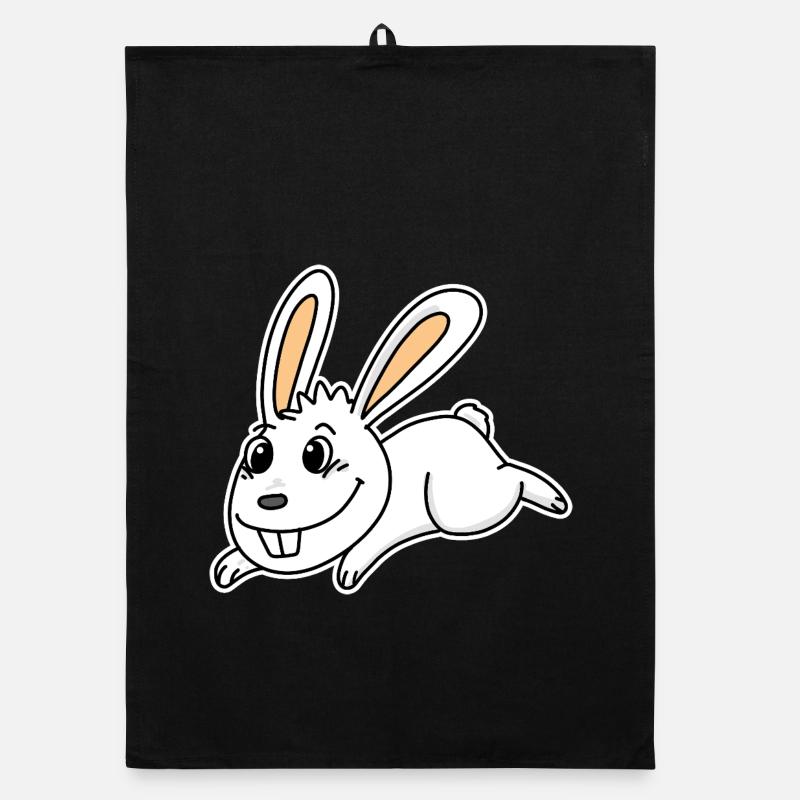 Mignon lapin illustration lapin blanc Torchon bio