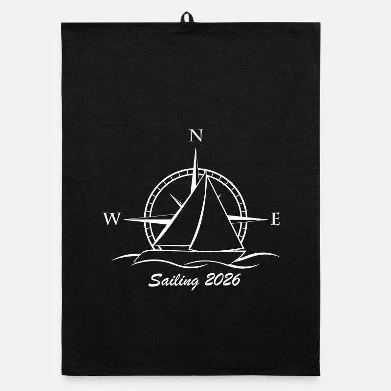Voile 2026 blanc - Torchon bio - noir