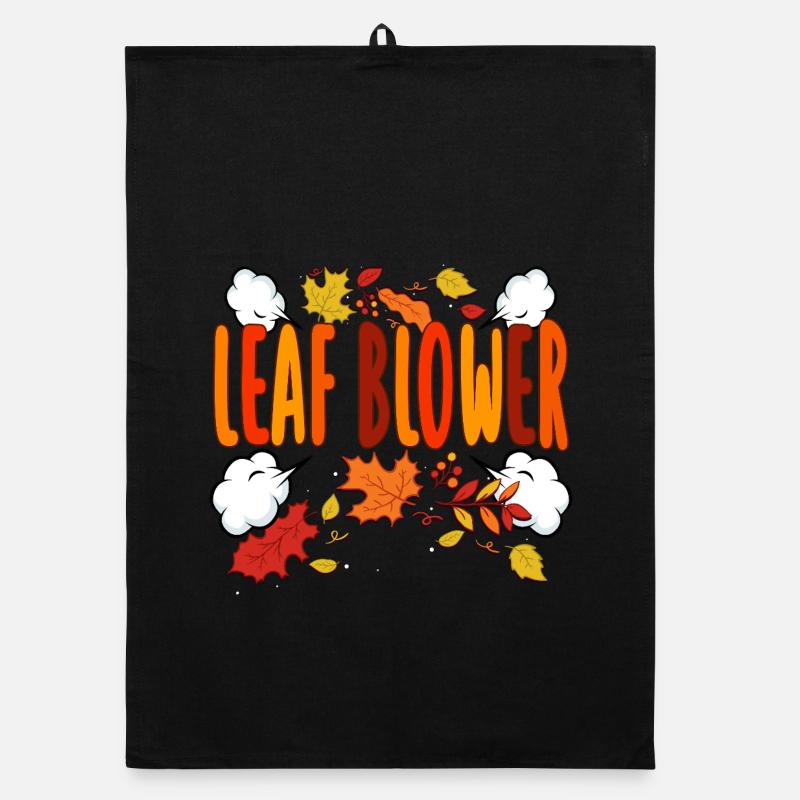 Leaf Blower Autumn Tee Organic dish towel