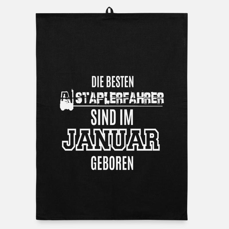 Besten Staplerfahrer im Januar geboren / Spruch Organic Geschirrtuch