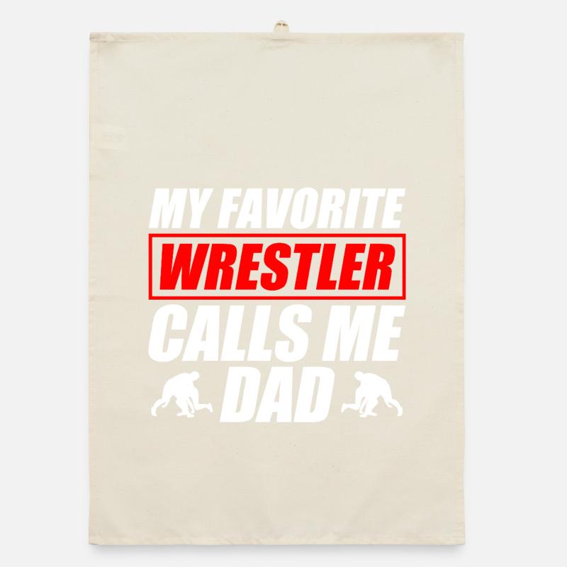 Mon catcheur préféré : Papa drôle de catch Torchon bio