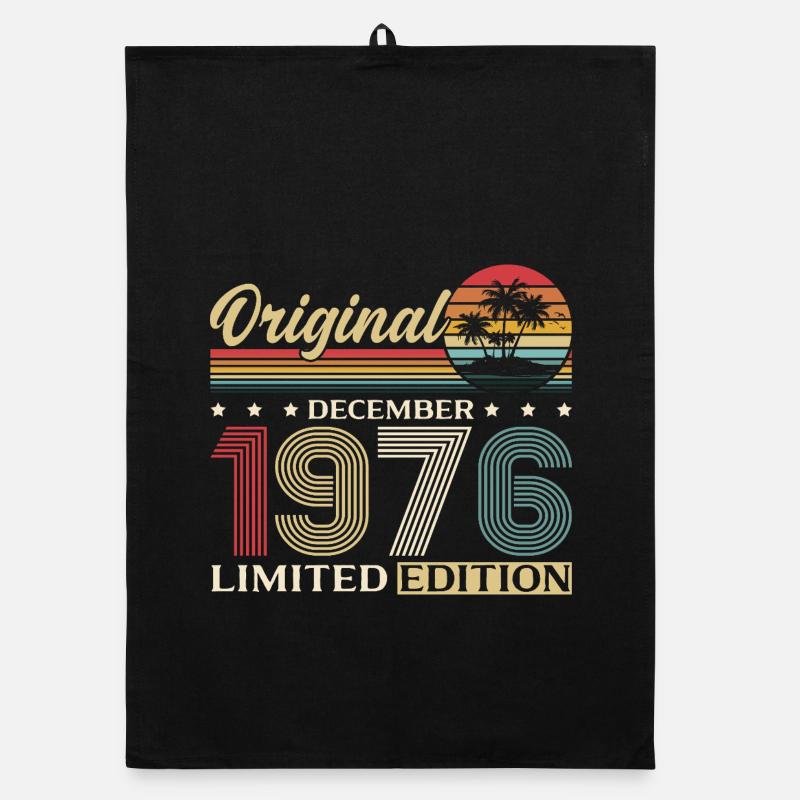 49th Birthday Original December Born 1976 Organic dish towel