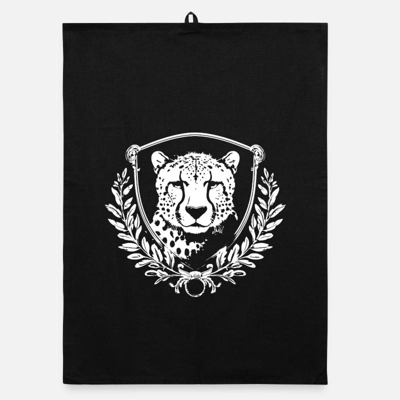 Leopardensiegel mit Lorbeer Organic Geschirrtuch
