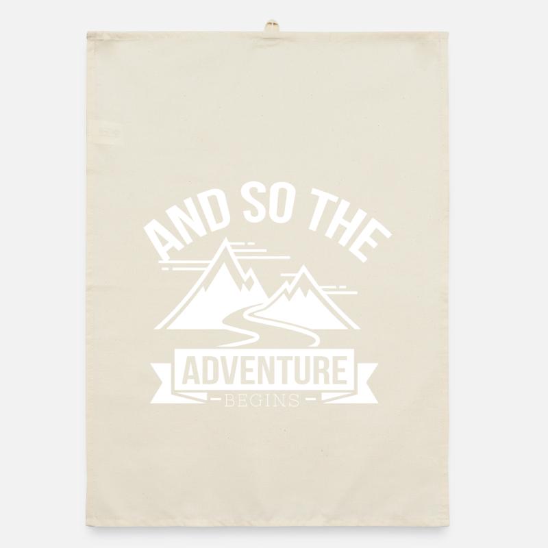 Adventure Start: Mountains and Path Organic dish towel