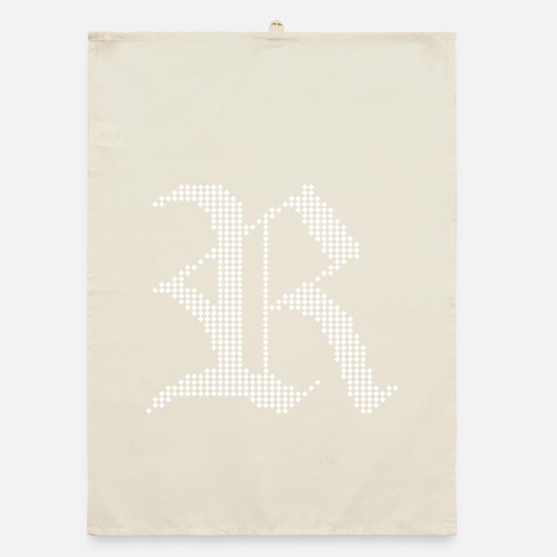 Monochrome Gothic R Pixel Design Torchon bio