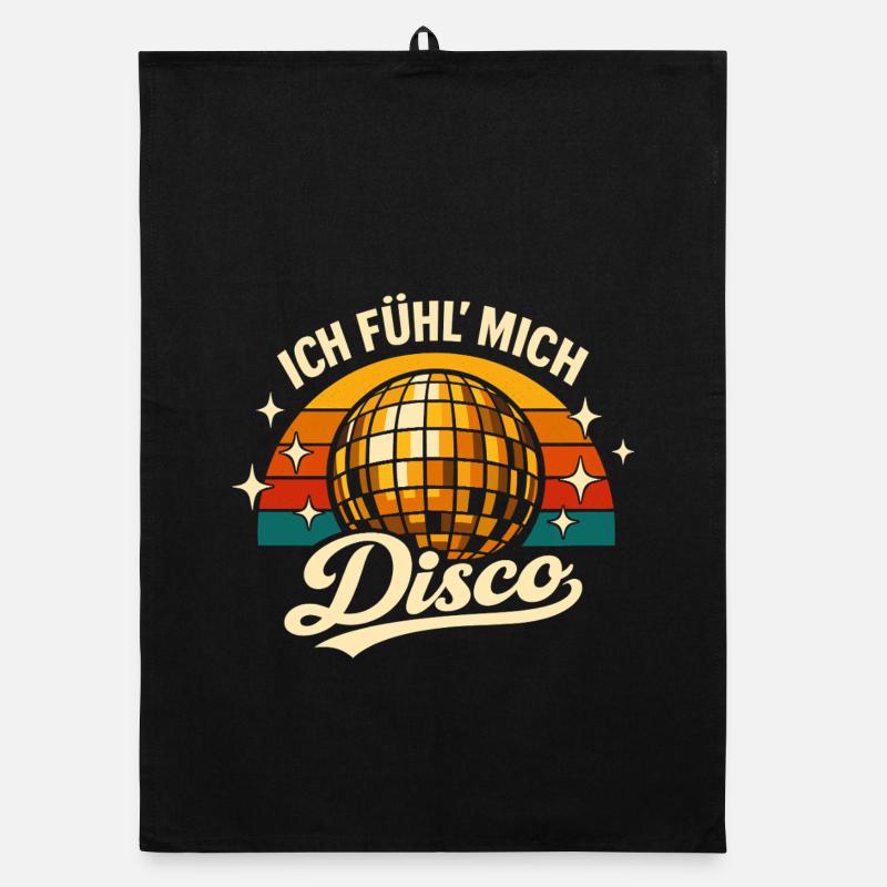 Disco Retro Party 70er Geschenk Organic Geschirrtuch