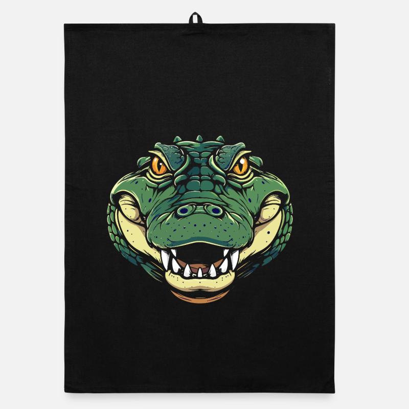 Illustration de bande dessinée Crocodile Head Crocodile Mode Crocodile Head Torchon bio