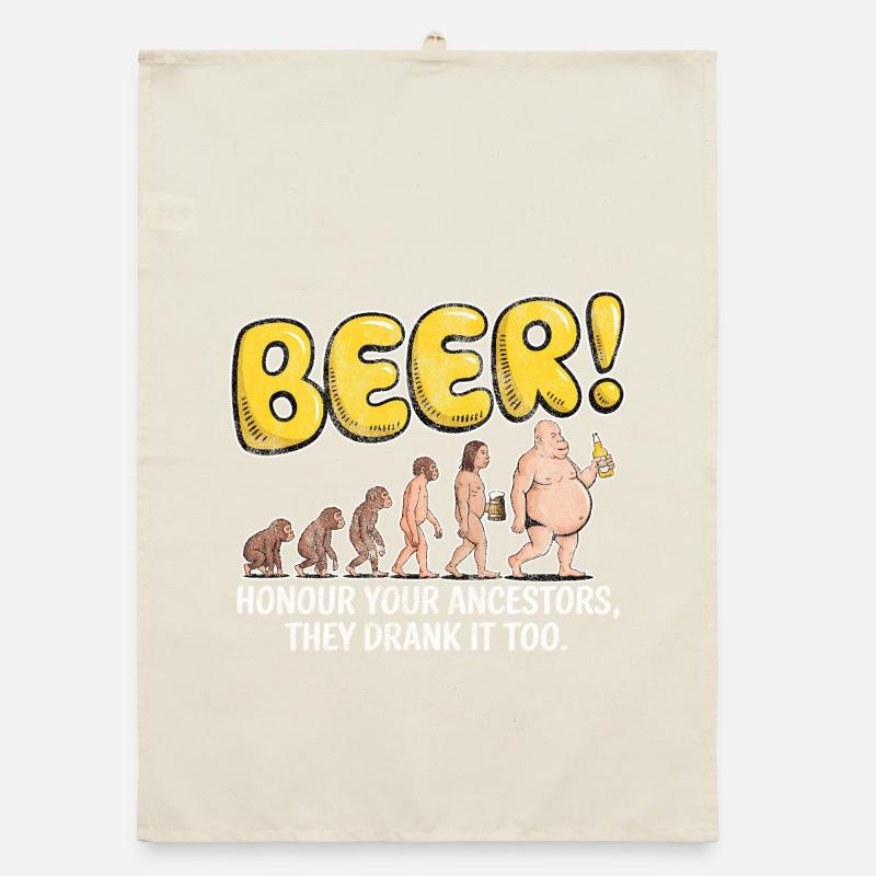 Evolution Beer Funny Witty Beer Organic dish towel