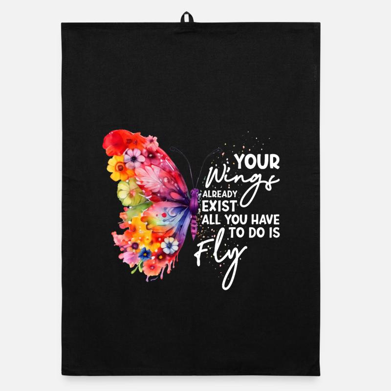 Graphique inspirant de fan papillon Torchon bio