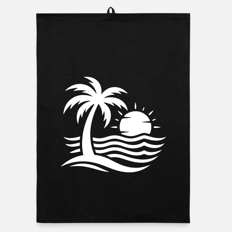 Mer de la plage de Palm Tree Torchon bio