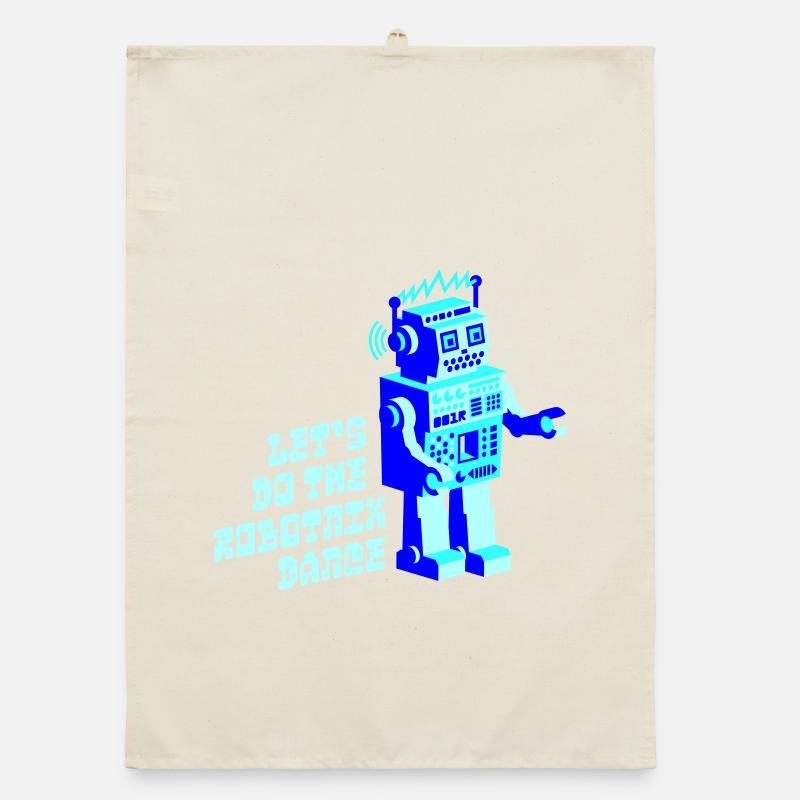 robotnik dance - old school robots Organic dish towel