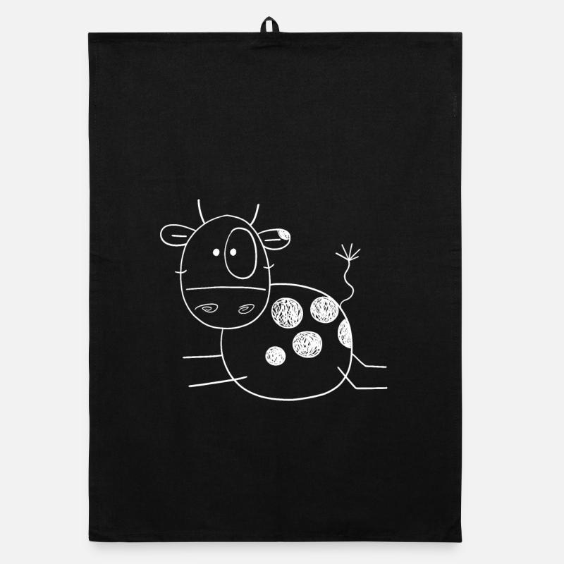 Coole Kuh I Strichmännchen Rind Bauer Geschenk Organic Geschirrtuch