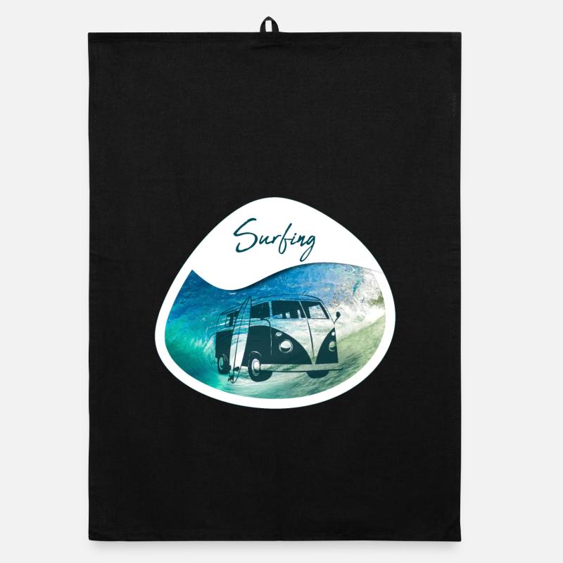 Bus de surf - design Torchon bio