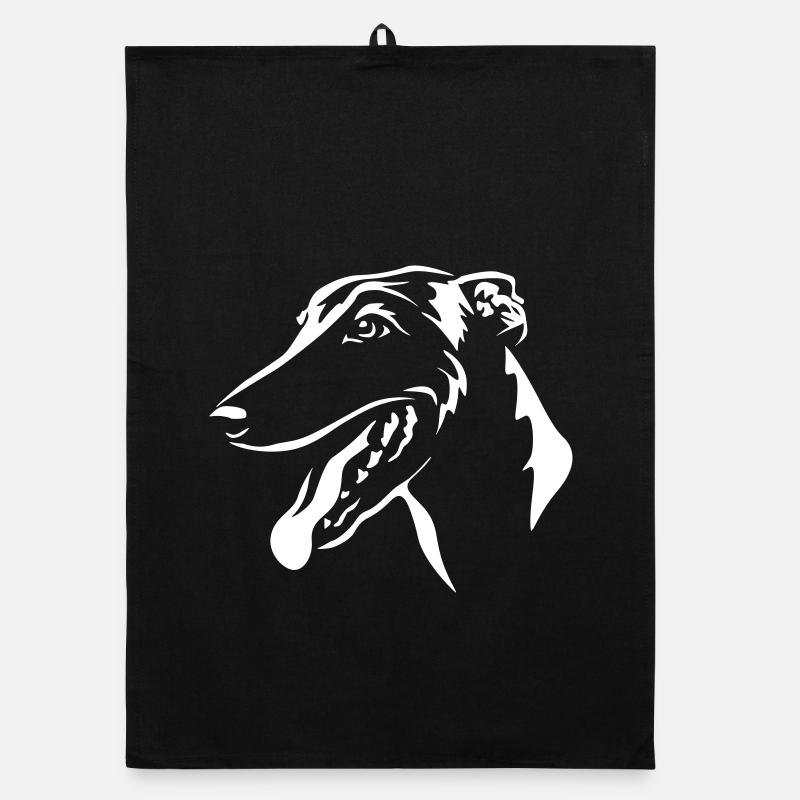 Tête de Greyhound « Black Edition » Torchon bio