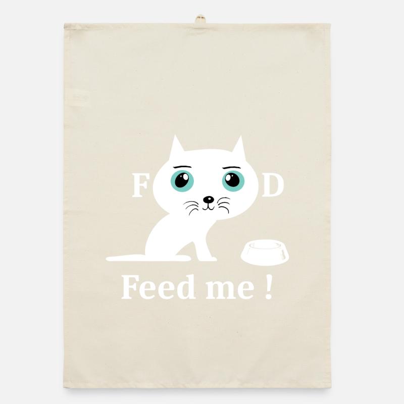 Cute White Cat Organic dish towel
