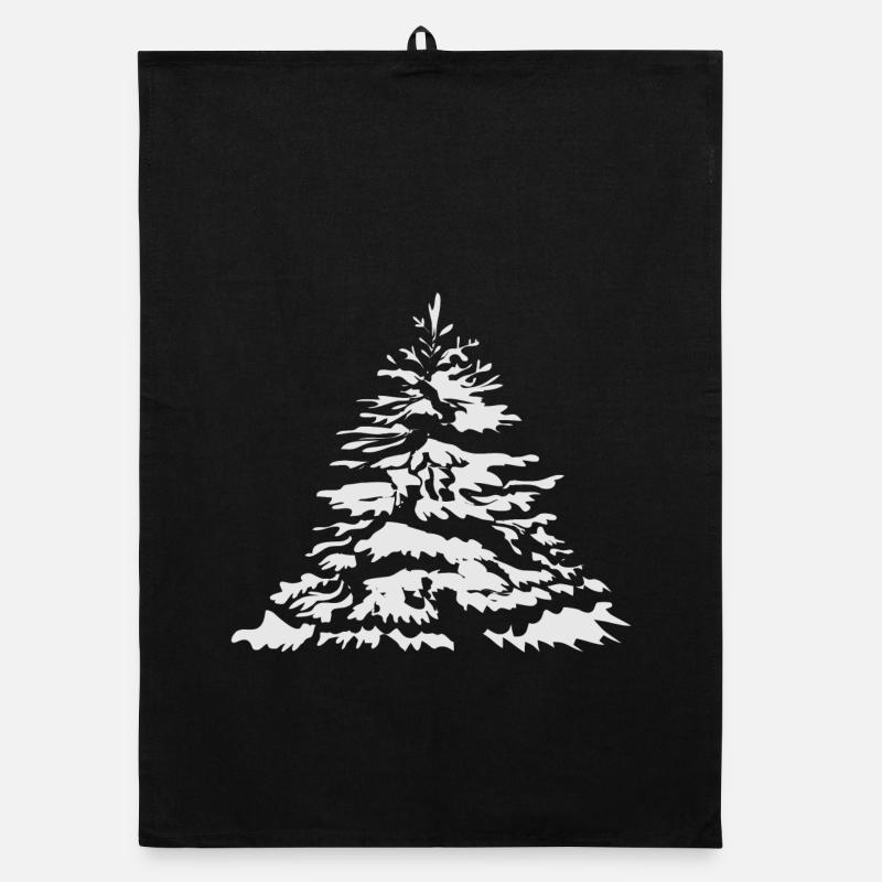 schneebedeckter Christbaum oder Tannenbaum Organic Geschirrtuch