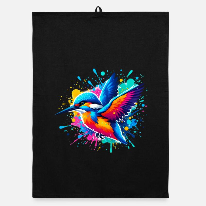 Eisvogel - Organic Geschirrtuch - Schwarz