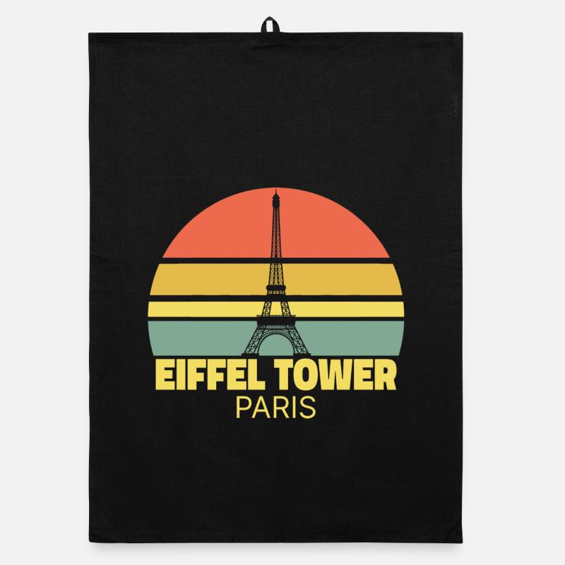 Tour Eiffel Paris Silhouette Rétro Torchon bio