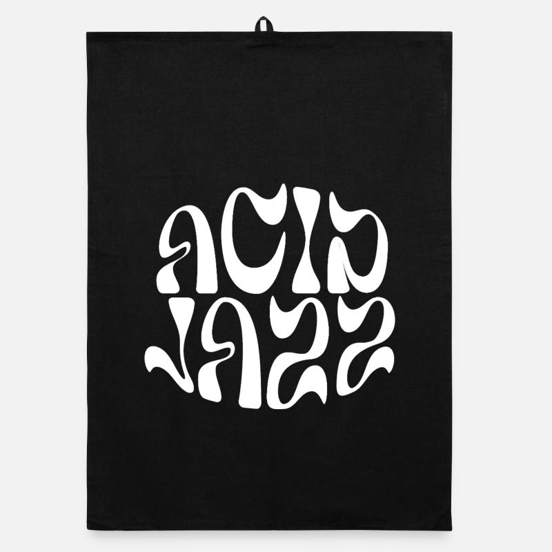 Acid Jazz Fluid und psychedelisches Logo Organic Geschirrtuch