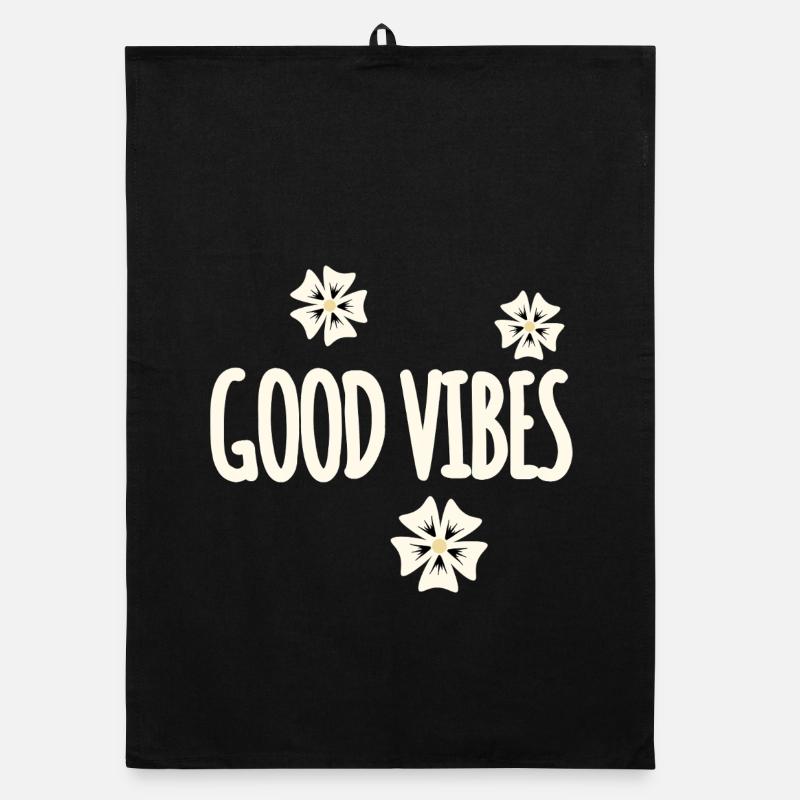 Les fleurs symbolisent le design des vibrations positives Torchon bio