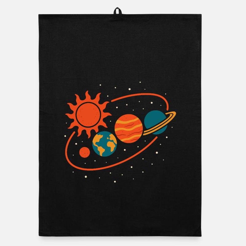 Explore Planets Solar System Universe Fun Organic dish towel