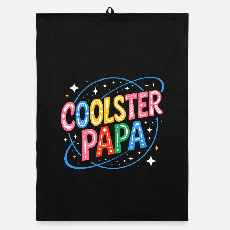 Coolest Dad Style rétro cosmique Torchon bio