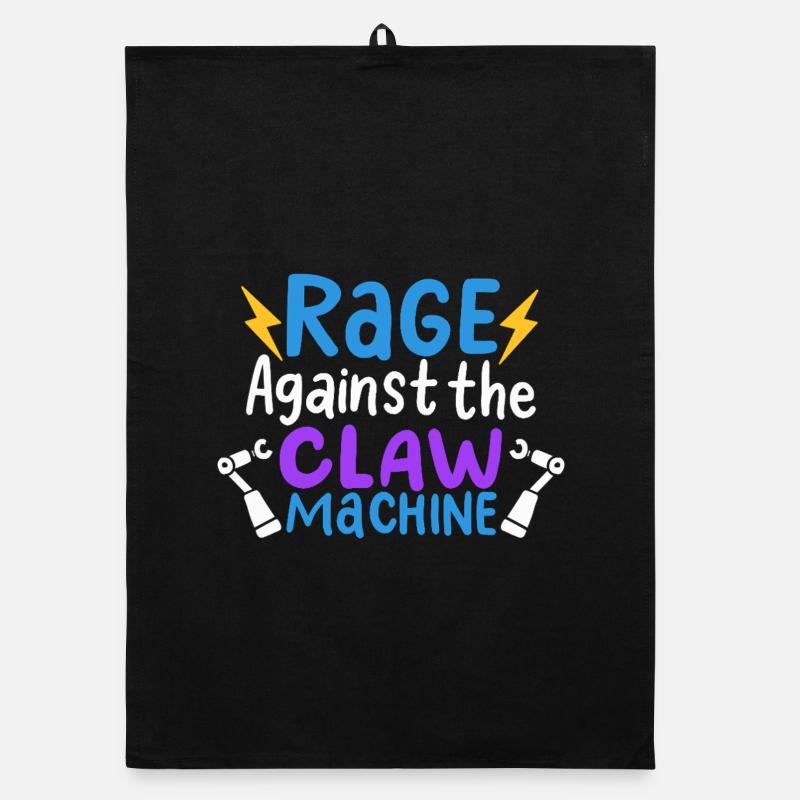Art d’arcade de la rage drôle contre la machine à griffes Torchon bio