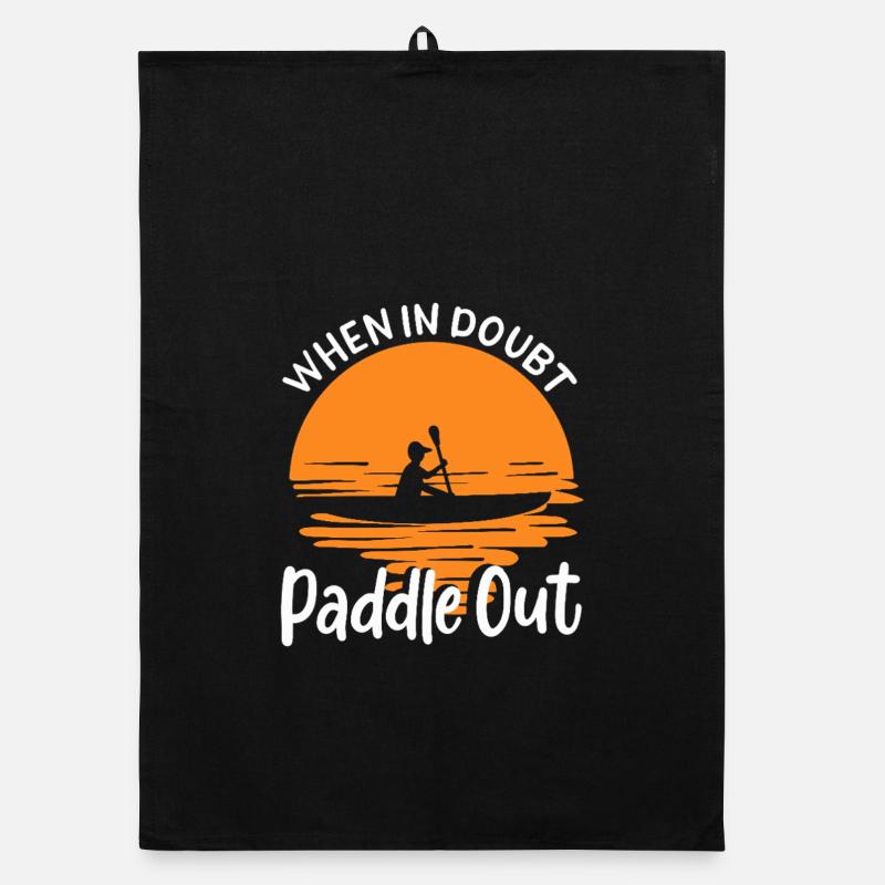 When In Doubt Paddle Out Sunset Kayak Art Organic Geschirrtuch