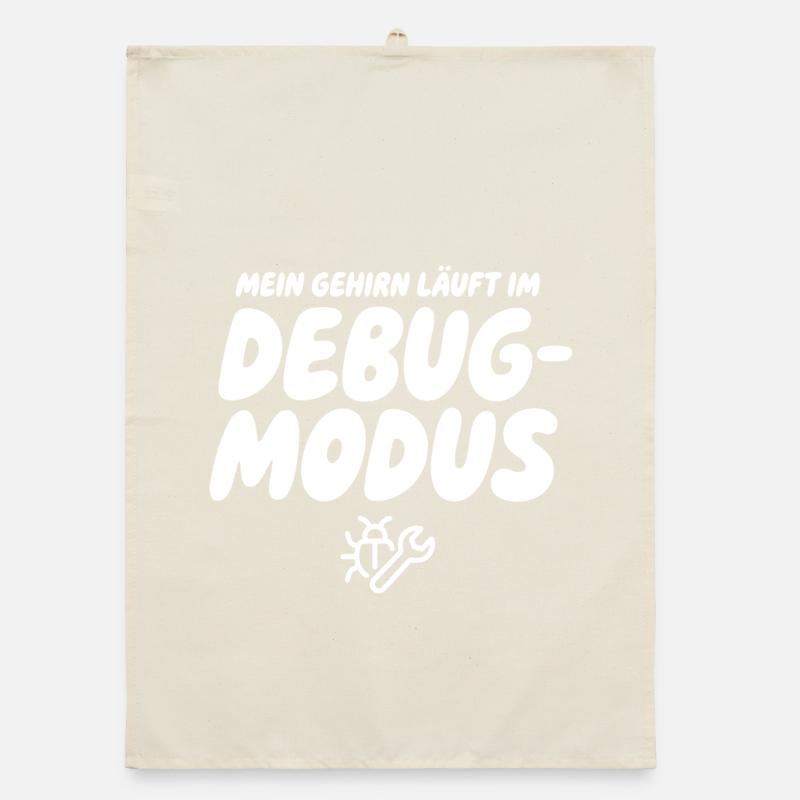 Brain in Debug Mode – Humor Graphics Organic dish towel