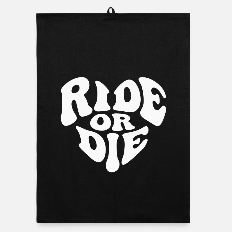 Ride or Die Heart Loyalty – Anpassbare Farbe Organic Geschirrtuch