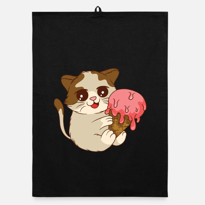 Katze isst Eis Organic dish towel