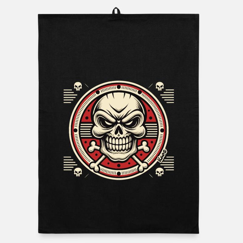 Skull Emblem with Crossed Bones Organic dish towel