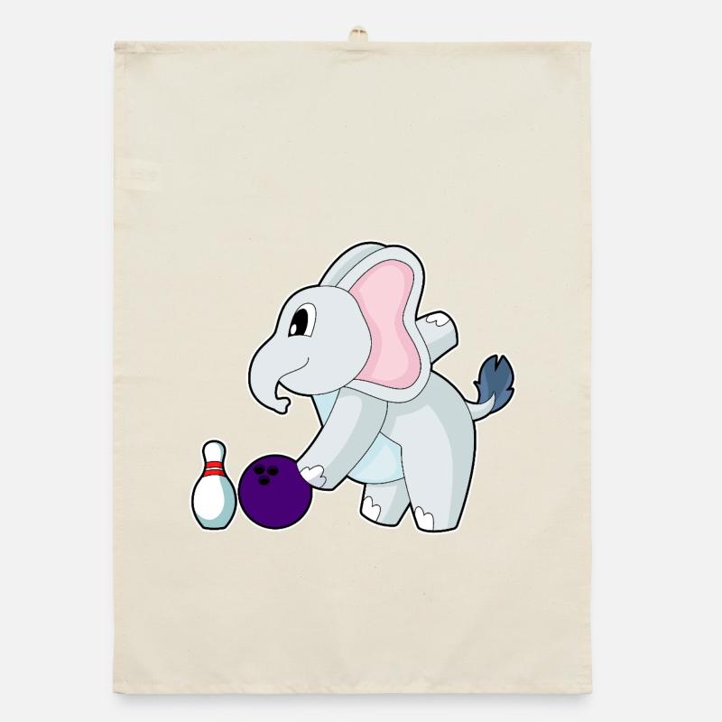 Quille à boule de bowling éléphant Torchon bio
