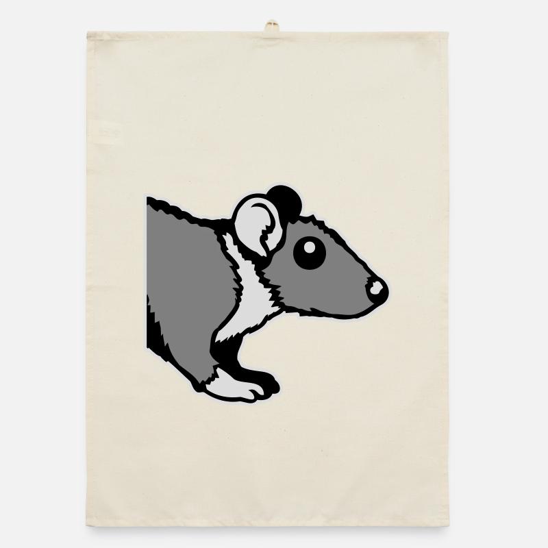 Rat Front Side Semi Curious Funny Rodent Organic dish towel
