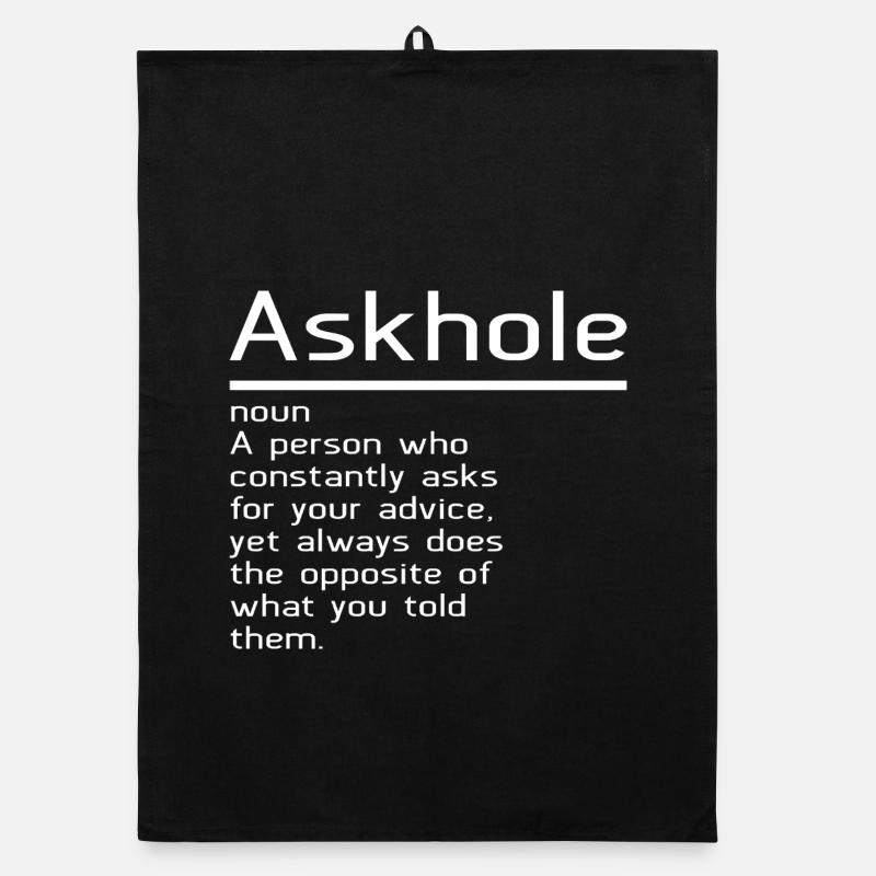 Askhole - Organic Geschirrtuch - Schwarz