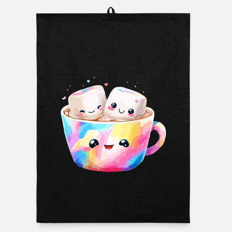 Kunterbunte Marshmallow Kaffeetasse Organic Geschirrtuch