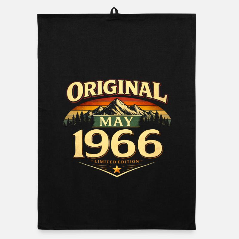 Cadeau du 60e anniversaire Original mai 1966 Torchon bio