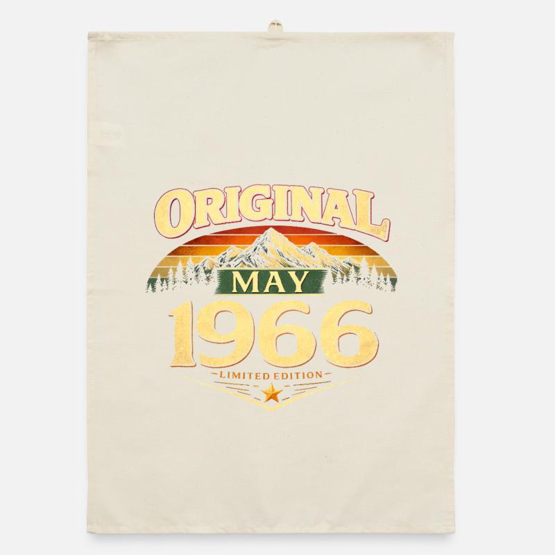 60th Birthday Gift Original May 1966 Organic dish towel
