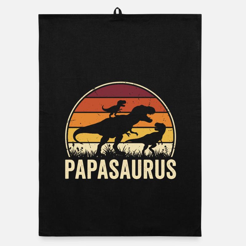 Papasaurus Papa Dinosaurier Vater Papa Organic Geschirrtuch