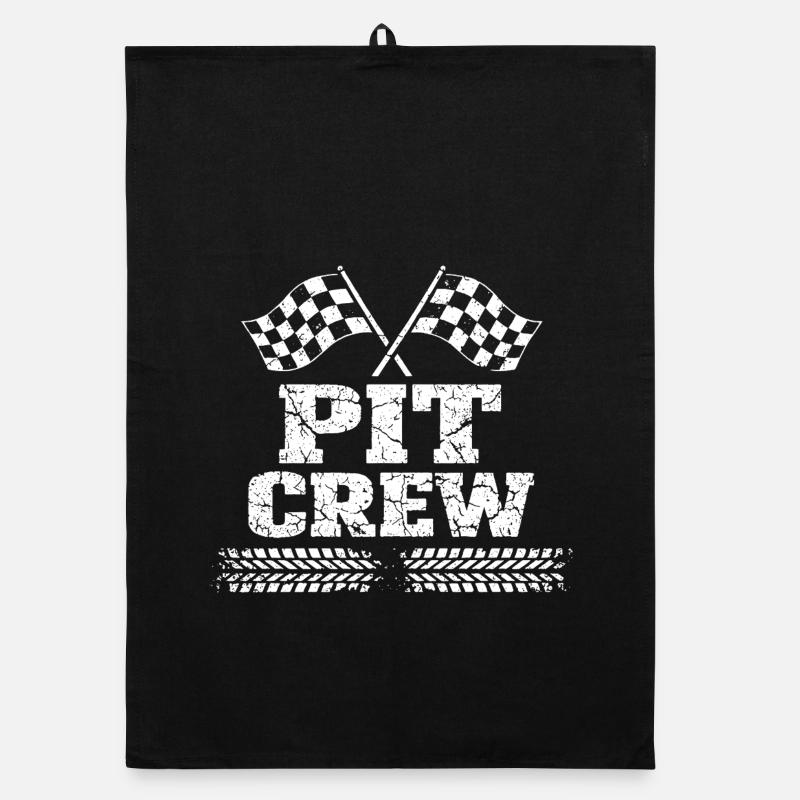 Vintage Pit Crew Car Racing Team Organic dish towel
