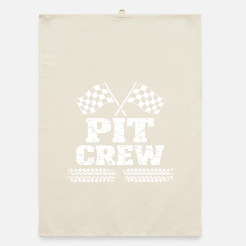 Vintage Pit Crew Car Rennteam Organic Geschirrtuch