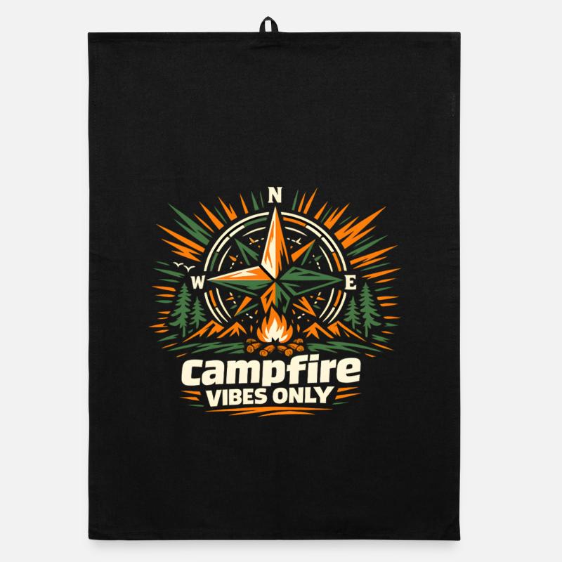 Campfire Compass Vibes Organic dish towel