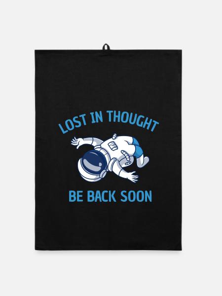 In Gedanken verlorener Astronaut - Organic Geschirrtuch - Schwarz - Vorne