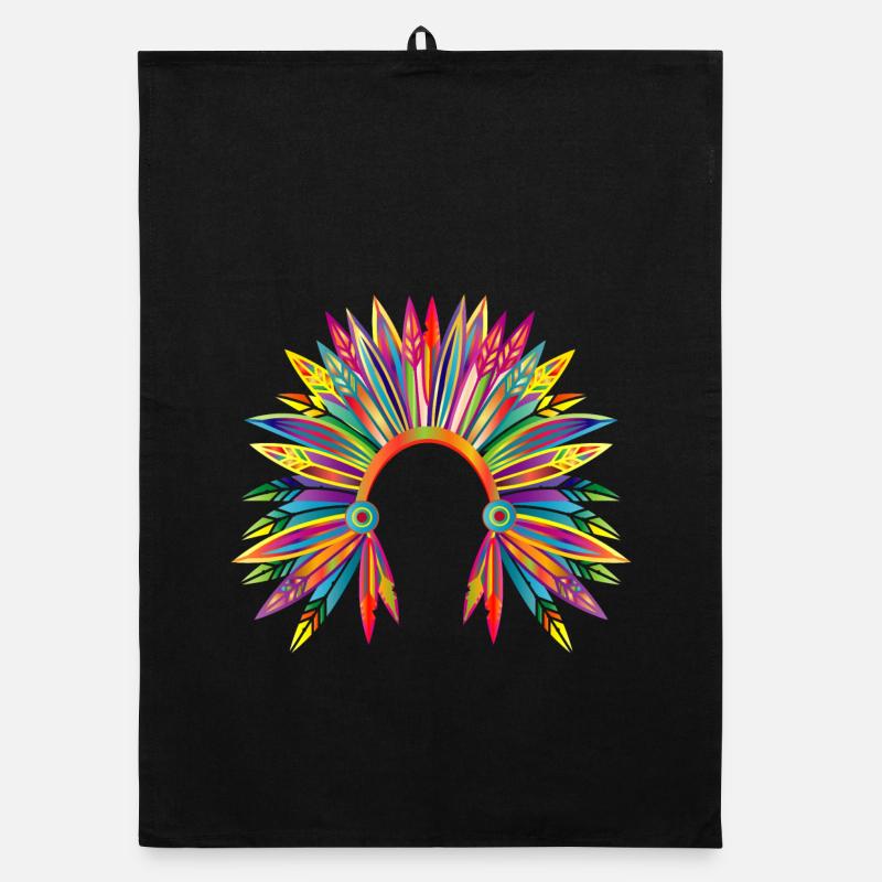 kunterbunter Kopfschmuck eines Häuptlings Organic Geschirrtuch