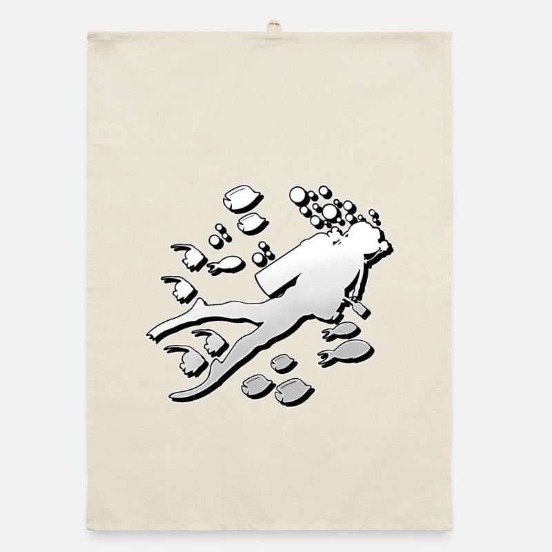 Diving Divers Organic dish towel