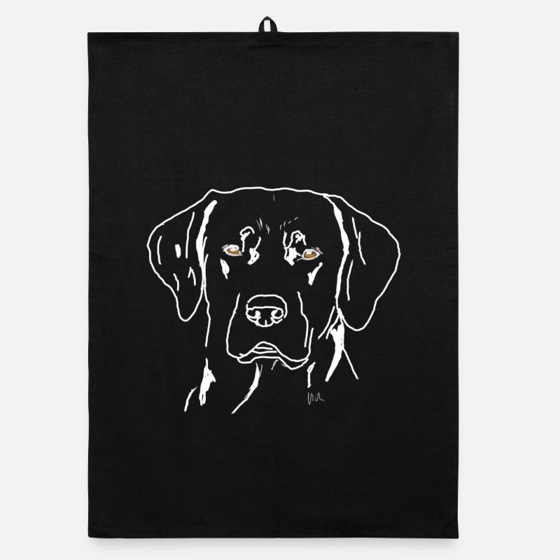 Labrador - Organic Geschirrtuch - Schwarz