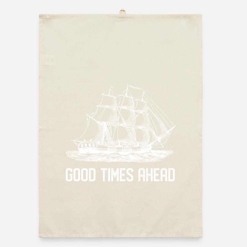 Sailing Ship - Good Times Ahead Organic dish towel